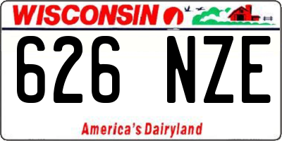 WI license plate 626NZE
