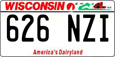 WI license plate 626NZI