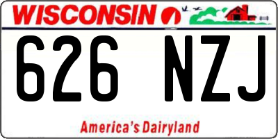 WI license plate 626NZJ