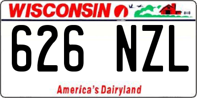 WI license plate 626NZL