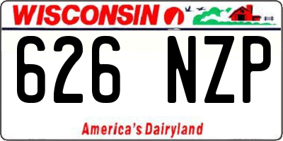 WI license plate 626NZP