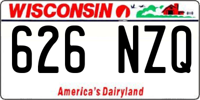 WI license plate 626NZQ