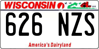 WI license plate 626NZS