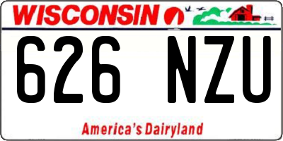 WI license plate 626NZU