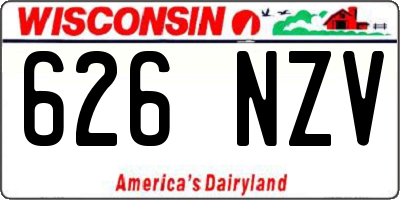 WI license plate 626NZV