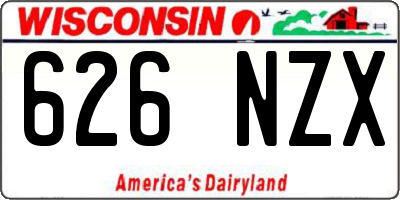 WI license plate 626NZX