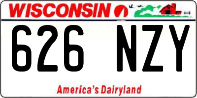 WI license plate 626NZY