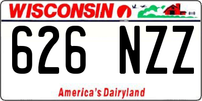 WI license plate 626NZZ