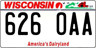 WI license plate 626OAA