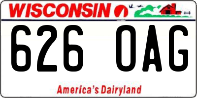 WI license plate 626OAG