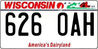 WI license plate 626OAH
