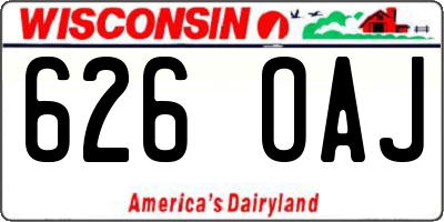 WI license plate 626OAJ