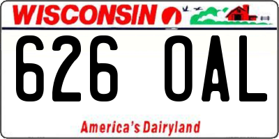 WI license plate 626OAL