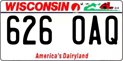WI license plate 626OAQ