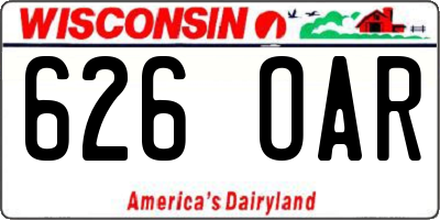 WI license plate 626OAR