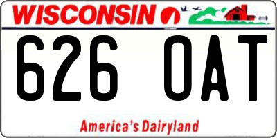 WI license plate 626OAT