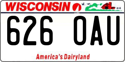WI license plate 626OAU