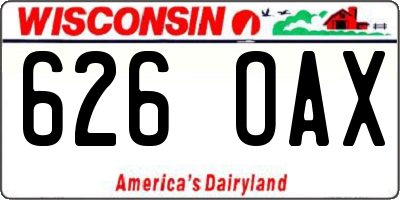 WI license plate 626OAX