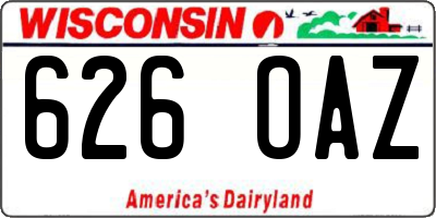 WI license plate 626OAZ