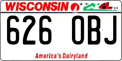 WI license plate 626OBJ