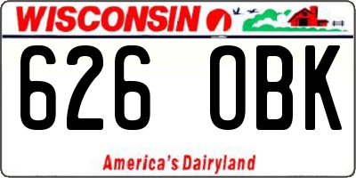 WI license plate 626OBK