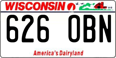 WI license plate 626OBN