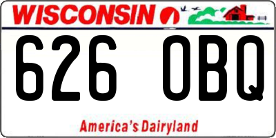 WI license plate 626OBQ