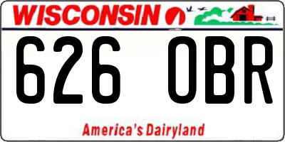 WI license plate 626OBR