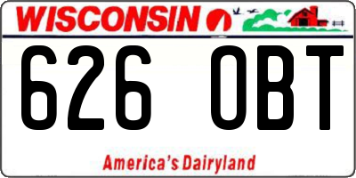 WI license plate 626OBT