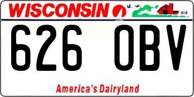 WI license plate 626OBV