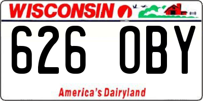 WI license plate 626OBY
