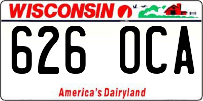 WI license plate 626OCA