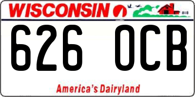 WI license plate 626OCB