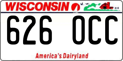 WI license plate 626OCC