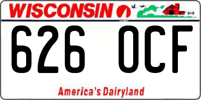 WI license plate 626OCF