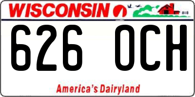 WI license plate 626OCH