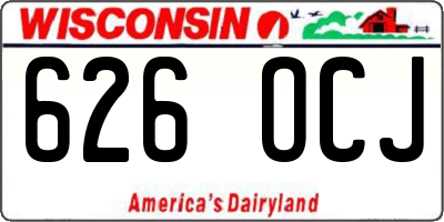 WI license plate 626OCJ