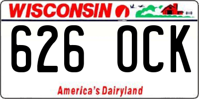 WI license plate 626OCK