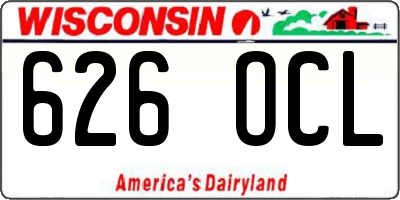 WI license plate 626OCL