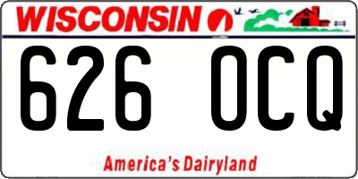WI license plate 626OCQ