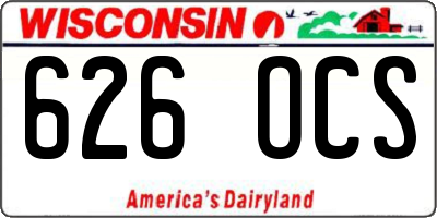WI license plate 626OCS