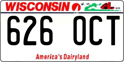 WI license plate 626OCT