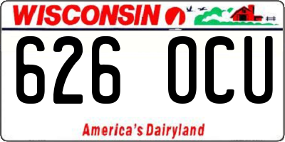 WI license plate 626OCU