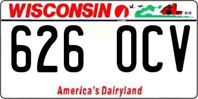 WI license plate 626OCV