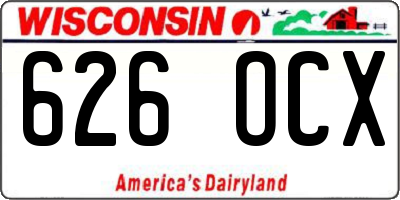 WI license plate 626OCX