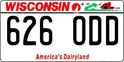 WI license plate 626ODD