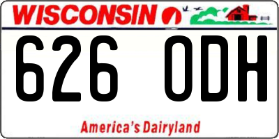 WI license plate 626ODH