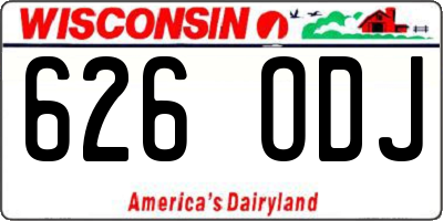 WI license plate 626ODJ
