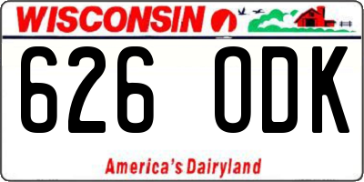 WI license plate 626ODK