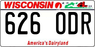 WI license plate 626ODR